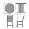 Highwood Usa Weatherly 3pc Round Outdoor Patio Furniture Dining Set AD-DNW36-EUC - alternate 2